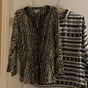 Michael Kors set of 2 tunic tops. Fall ready print
